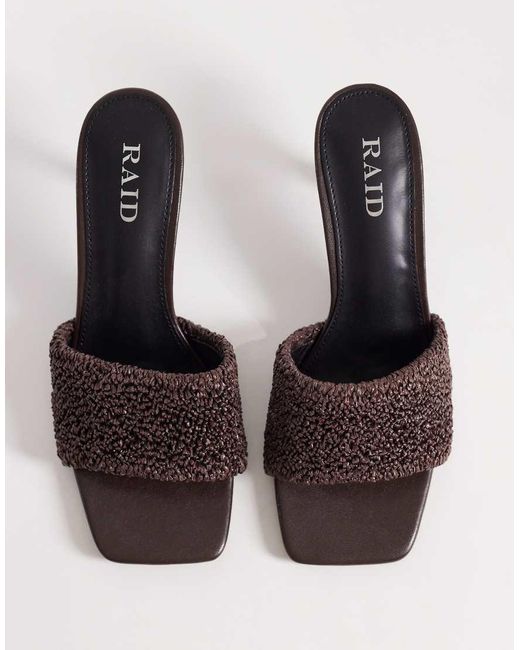 Raid Brown Caprice Kitten Heel Sandals