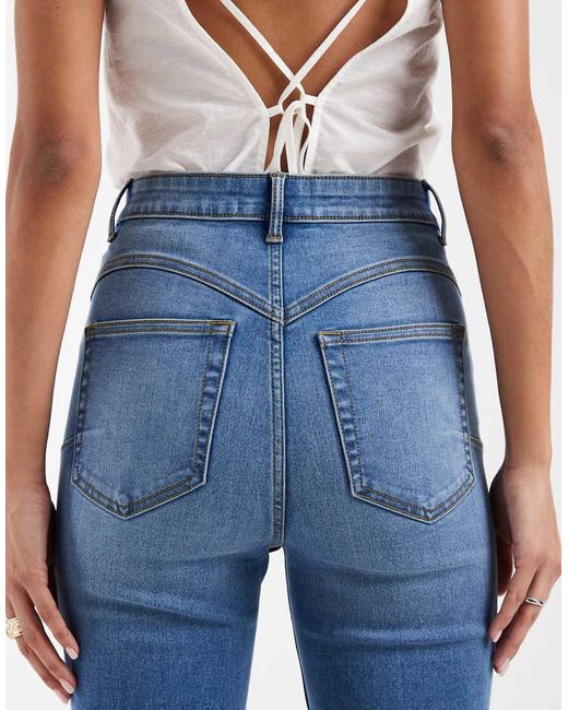 ASOS Blue Power Stretch Sculpt Flare Jeans