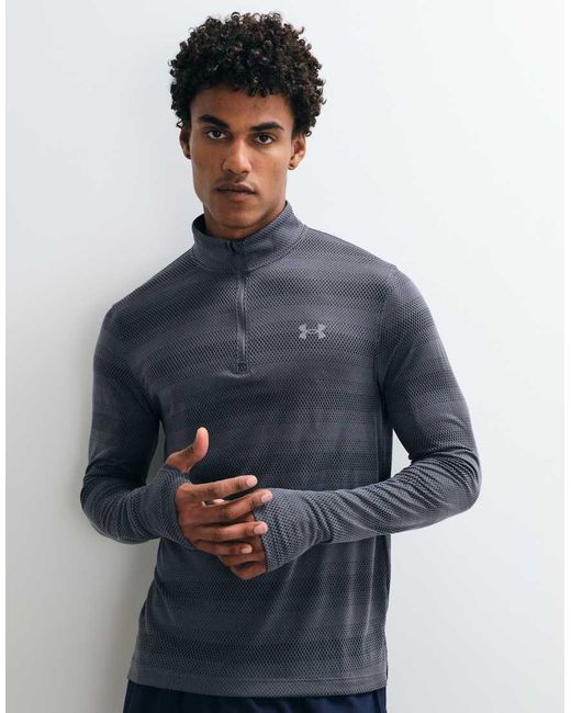 Under Armour Blue Velociti Quarter-Zip Running T-Shirt for men