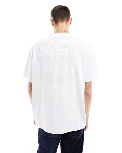 T-shirt bianca con stampa di Bershka in White da Uomo