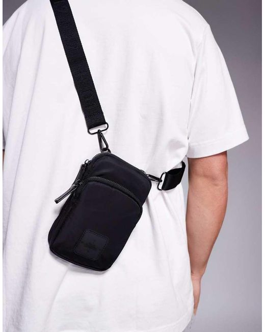 Borsa A Tracolla Nera di River Island in White da Uomo