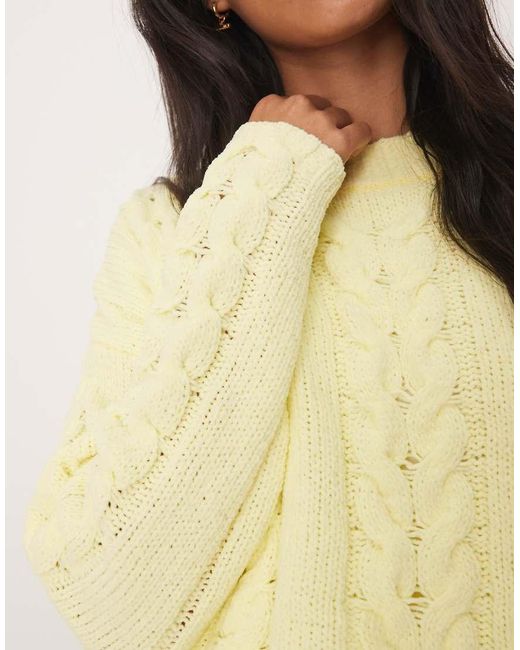 Roxy Blue Chloe Cropped Cable Knit Jumper