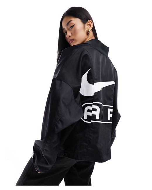 Nike Black Air Oversized Woven Bomber Jacket