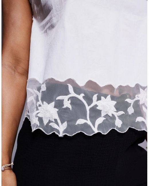 River Island Gray Lace Hem Cami Top
