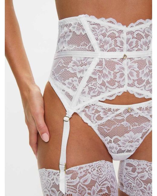 Ann Summers White Bridal Sexy Lace Waspie Suspender