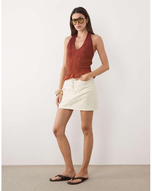 Mango Brown Teen Halterneck Top