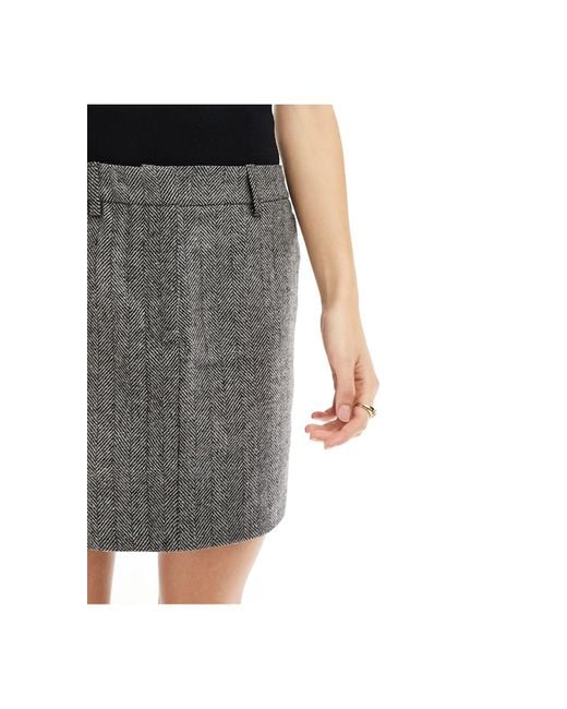 Vero Moda Gray Herringbone Mini Skirt