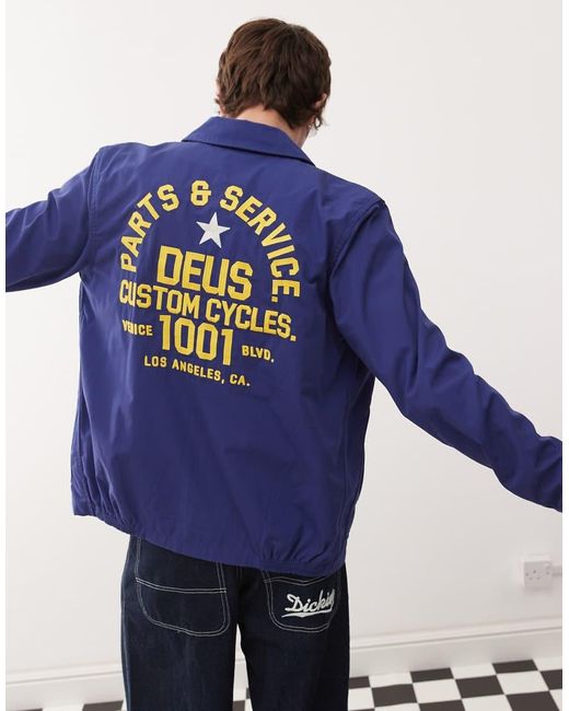 Deus Ex Machina Blue Teller Drizzler Embroiodered Jacket for men