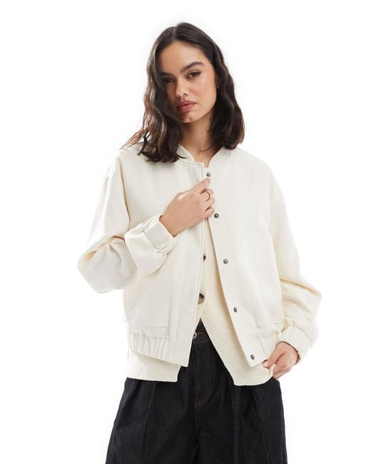 Pieces Natural Lined Bomber Jacket