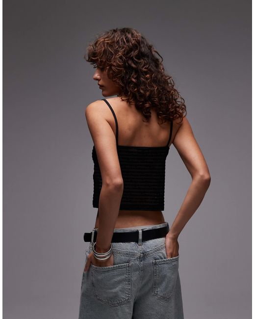 Tommy Hilfiger Black Sheer Crop Top