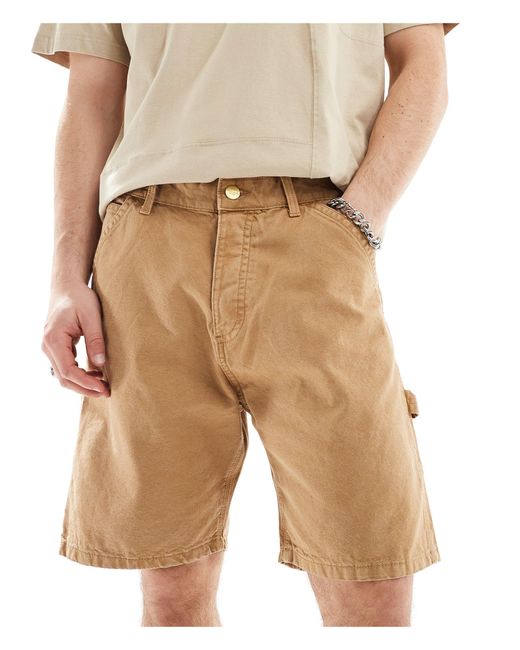 Jack & Jones Natural baggy Carpenter Fit Denim Shorts for men