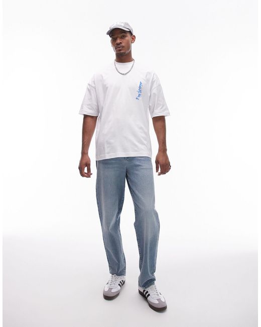 Topman – super-oversize-t-shirt in White für Herren