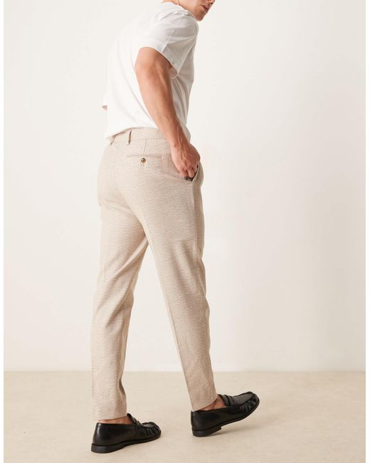 ASOS – elegante, schmal zulaufende hose aus fein genopptem wollmix in White für Herren
