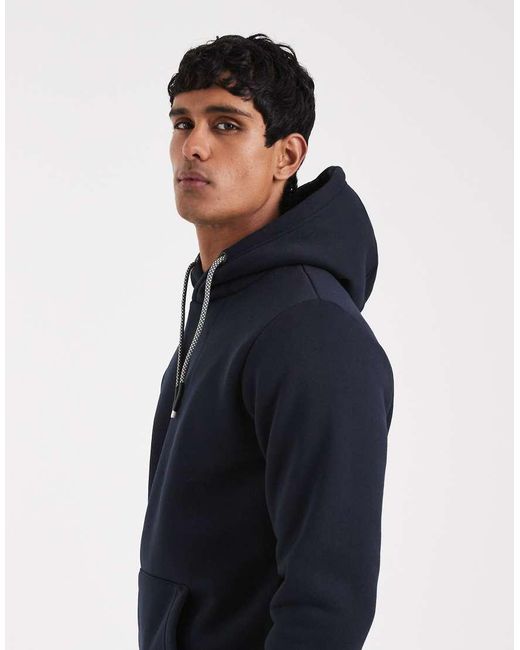 Brave Soul Hoodie Met Contrasterende Trekkoorden in het Blue voor heren