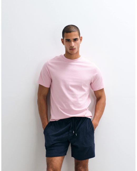 ASOS – basic-t-shirt in Pink für Herren