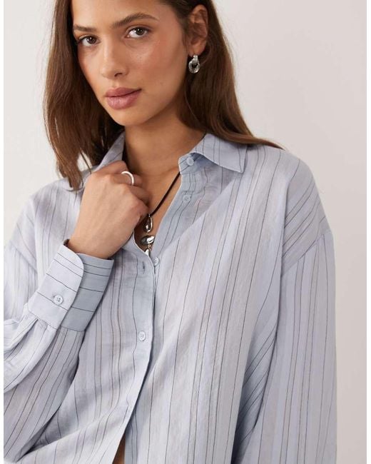 Mango Gray Nomol Oversized Shirt Co-Ord