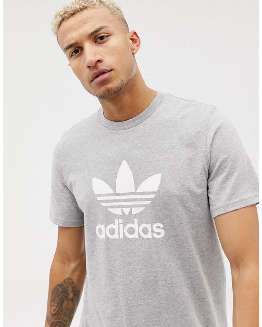 Adidas Originals Gray Trefoil Oversized T-shirt