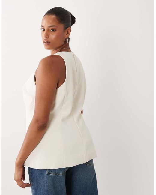 ASOS White Curve Tailored Longline Tailored Top