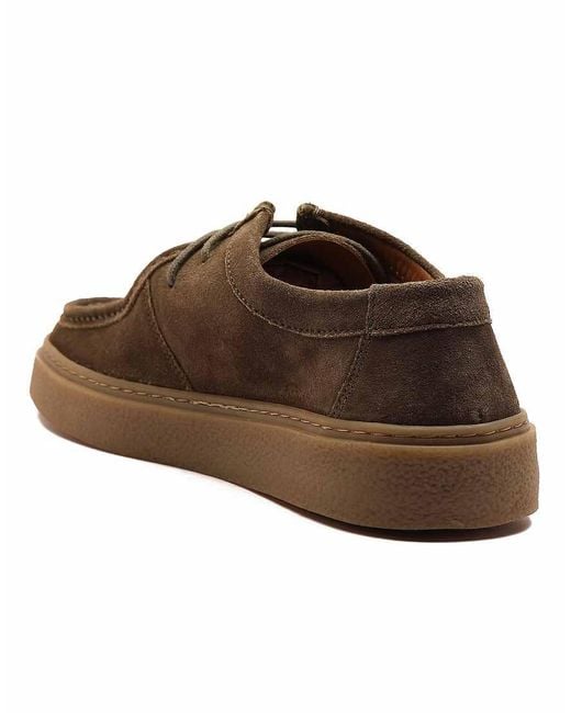 OFF THE HOOK Brown 'Els' Suede Leather Casual Lace-Up Boat Shoes for men
