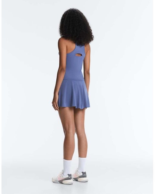 Oysho Blue Sleeveless Half-zip T-shirt