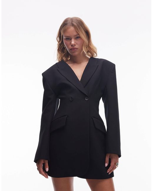 ASOS Black Tailored Sculpted Blazer Dress