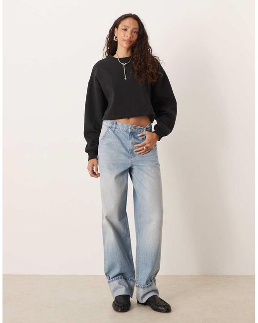 JJXX Cropped Oversized Sweatshirt in het Black