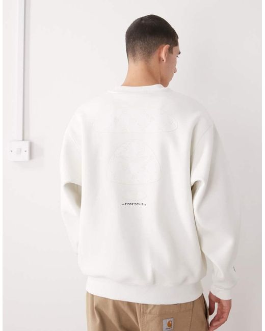 Aape By A Bathing Ape White Aape By A Bathing Ape Crew Neck Sweatshirt With Back Print for men
