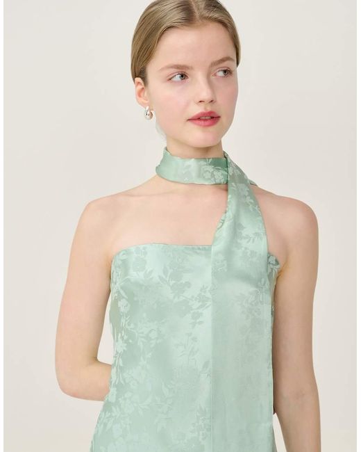 OMNES Green Accessories Scarlett Floral Jacquard Occassion Neck Scarf