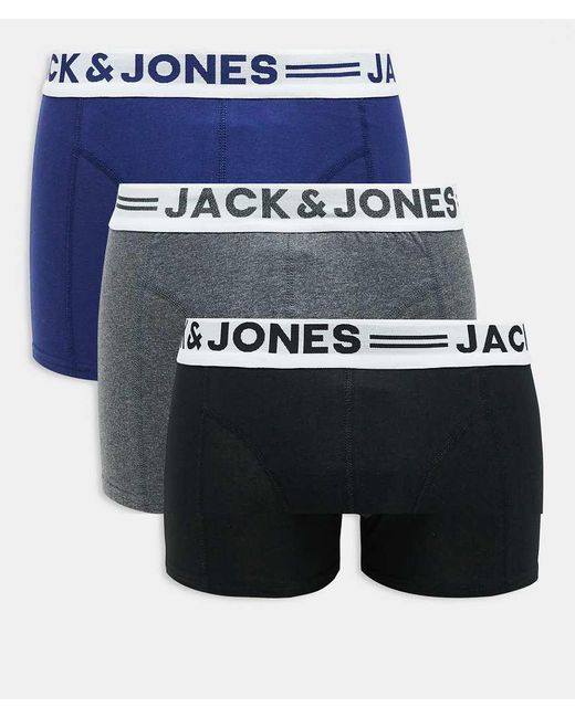 Jack & Jones Set Van 3 Boxershorts in het Blue voor heren