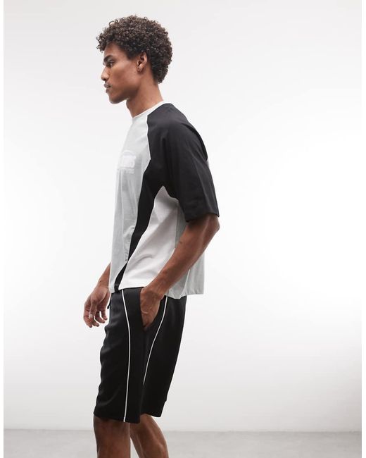 ASOS White Oversized Jersey Shorts With Piping for men
