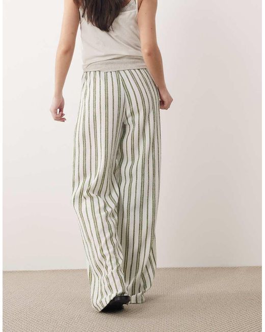 Wednesday's Girl Natural Wednesdays Girl Jersey Tie Waist Wide Leg Trouser