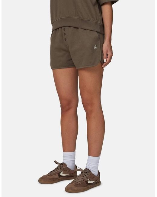 Good For Nothing Brown Monogram Collection Cotton Jersey Shorts