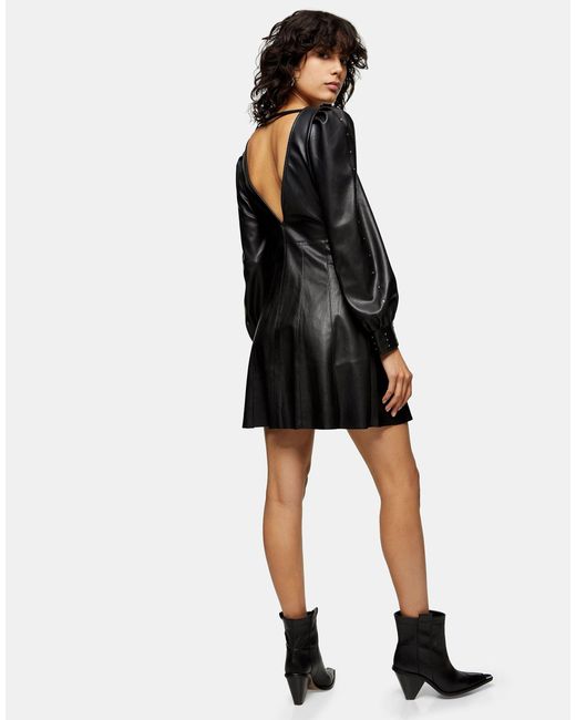 topshop faux leather dress