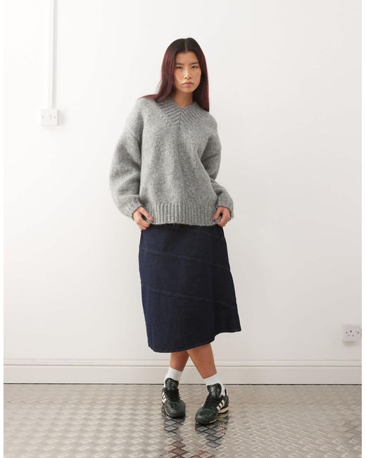 Monki Gray – oversize-pullover