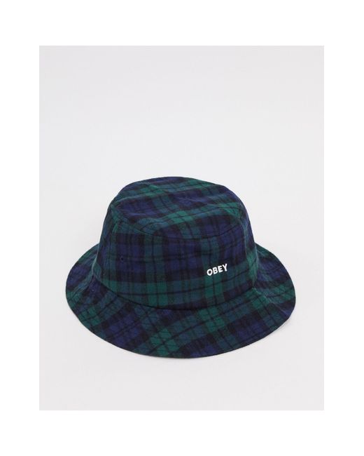 Obey Rhye Plaid Check Bucket Hat in 