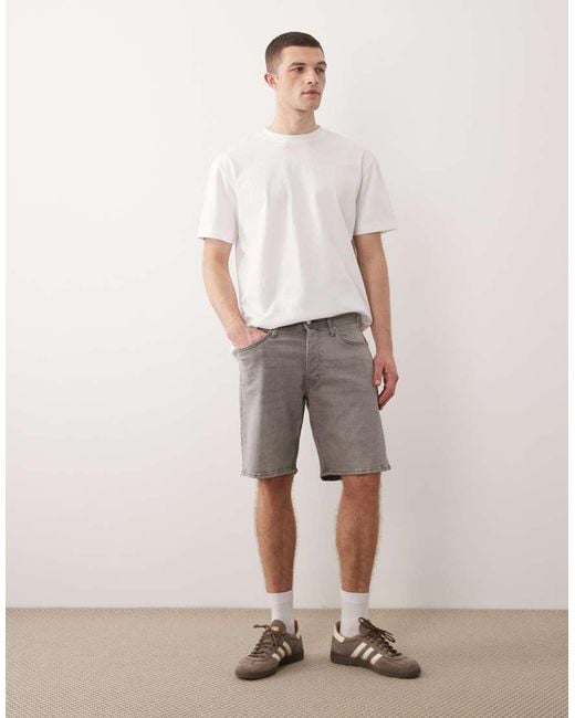 Jack & Jones Gray Rick Slim Denim Shorts for men