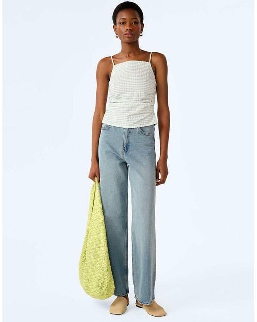 OMNES White Mars Gingham Top