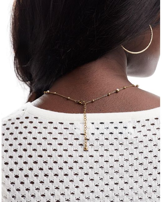 ASOS Brown Asos Design Curve Stainless Steel Necklace With Stone Design