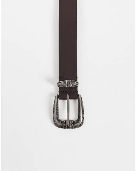 ASOS Gray Skinny Belt With Disks for men