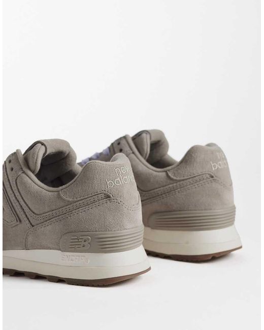 New Balance White 574 Sneakers