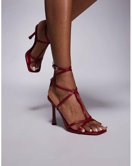 ASOS Red Nobel Caged High Heeled Sandals