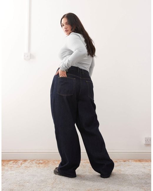 Collusion Plus X001 Antifit Mid Rise Jean in Blue | Lyst
