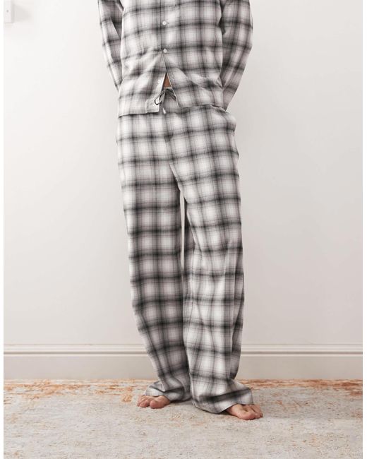 Pantalon confort d'ensemble en flanelle à carreaux - noir et Weekday pour homme en coloris White