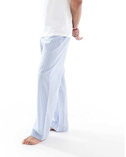 ASOS White Woven Stripe Lounge Bottoms for men