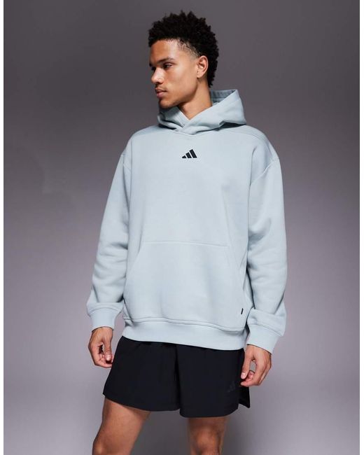 Adidas Originals Gray Adidas Training Power Oversized Hoodie for men