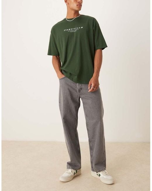 ARKET Gray Mist Low Rise Baggy Wide Leg Jeans for men