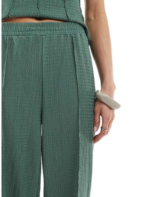 Vero Moda Jersey Broek Met Textuur En Naad Aan De Voorkant in het Green