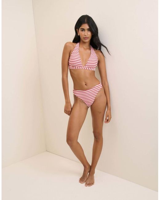 Nobody's Child Red Striped Halterneck Bikini Top