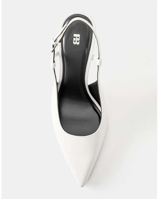 Pull&Bear White Slingback High-Heel Shoes
