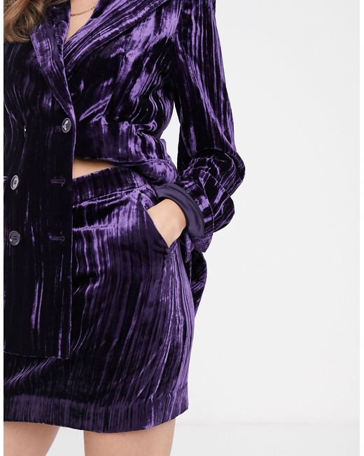 Mini-jupe en velours frappé - Violet & Other Stories en coloris Purple
